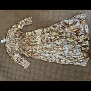 Zara New with Tagd Metallic Paisley print MIDI dress